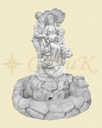 Фигурка (скульптура) фонтан семья под зонтиком нов большая из бетона